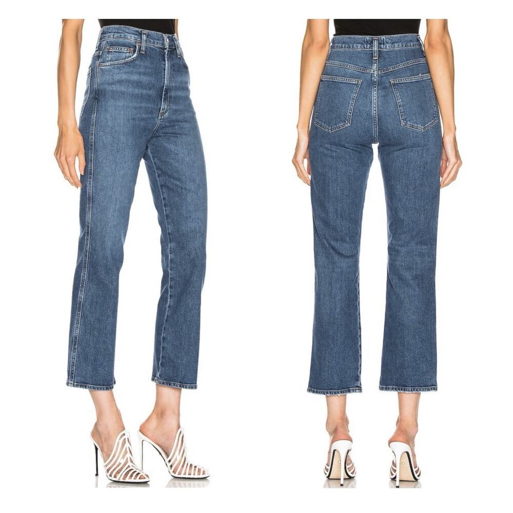 AGOLDE Pinch Waist High Rise Kick Jeans Size 27 Blue Classic Minimal Casual